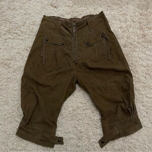 Marithé & François Girbaud RARE brown cotton cargo pants with harem cut